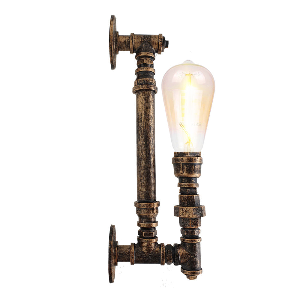 Brushed Copper Steel Pipe Wall Vintage Industrial Retro Style Lamp Light ~2814