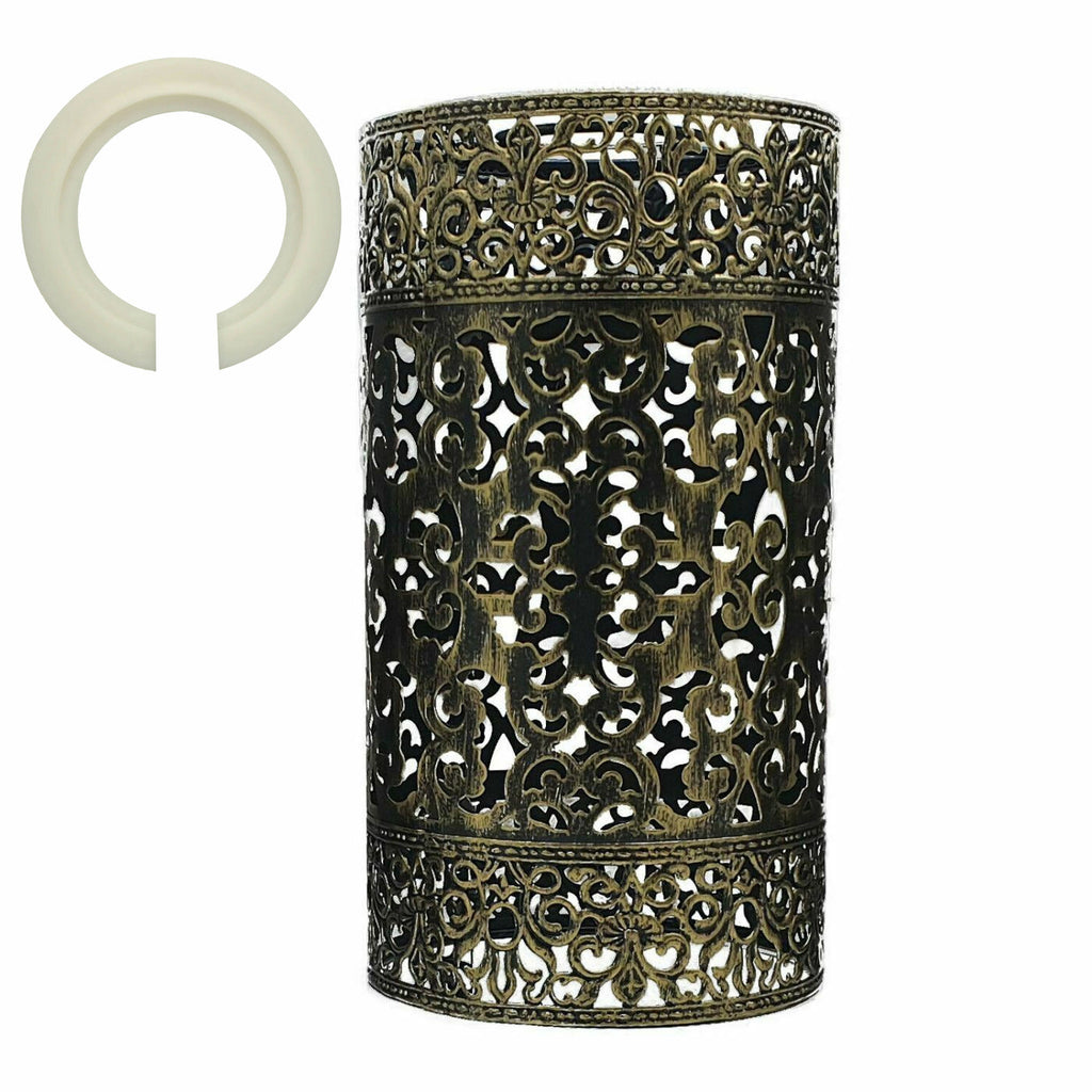 Retro Style Brushed Brass Drum Lampshade Metal Light Cage~2432